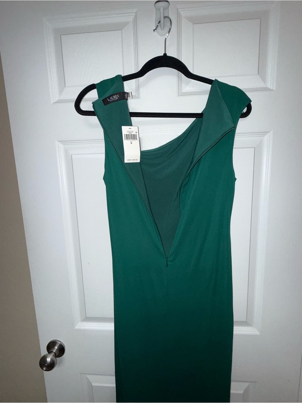 Ralph Lauren Emerald One-Shoulder Ruched Full Length Dress - Picture 3 of 7